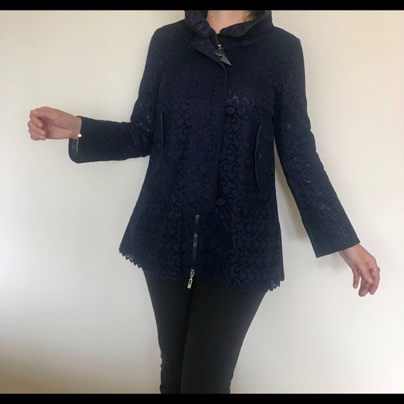 Moncler jacket elegant lace in dark blue - Picture 6 of 8